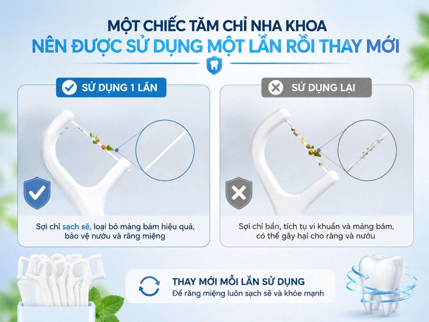 Cách dùng tăm chỉ nha khoa