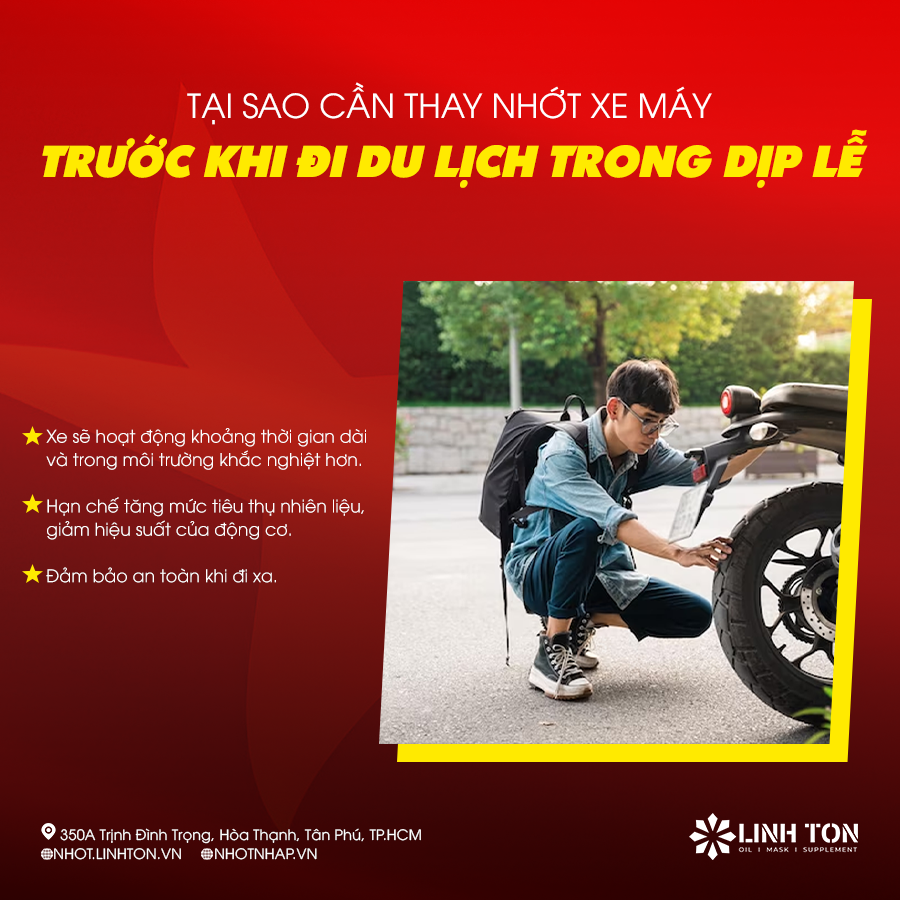 Tại sao cần thay nhớt xe máy trước khi đi du lịch trong dịp Lễ Quốc khánh?