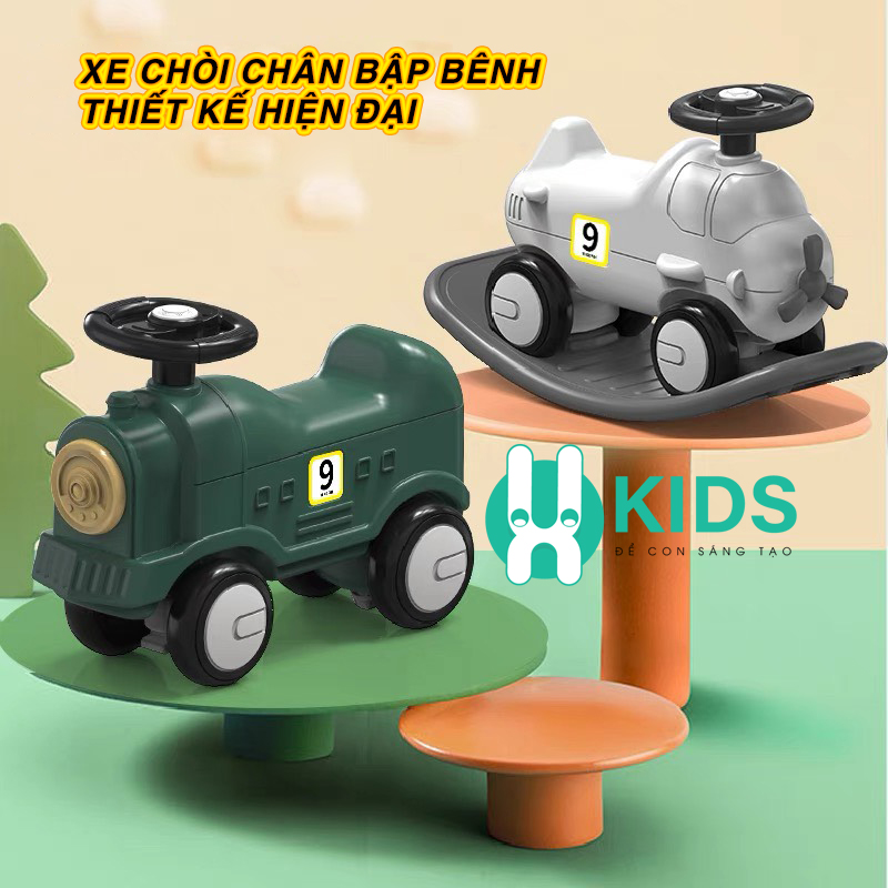 Xe chòi chân bập bênh 2 in 1 kiểu dáng mới, thiết kế hiện đại cho bé từ 12 tháng