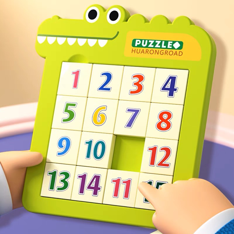 Đồ chơi bảng ghép hình trượt số Puzzle từ tính trí tuệ Sudoku phiên bản cá sấu giúp bé rèn luyện tư duy sáng tạo