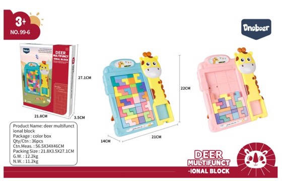 Đồ chơi bảng xếp hình khối xây dựng Teris phiên bản khủng long, hươu cao cổ thông minh giúp bé rèn luyện tư duy sáng tạo