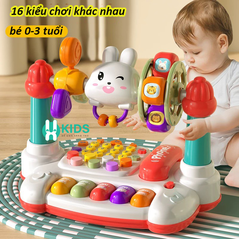Điện thoại đồ chơi thông minh đa chức năng 16 chế độ chơi có phím piano,kể chuyện,học toán giáo dục sớm ngôn ngữ cho bé