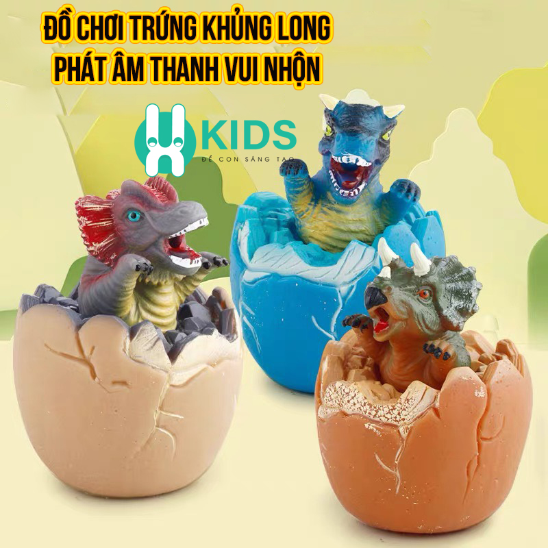 Đồ chơi trứng khủng long bạo chúa nắn bóp có thể phát nhạc âm thanh vui nhộn giải trí cho bé