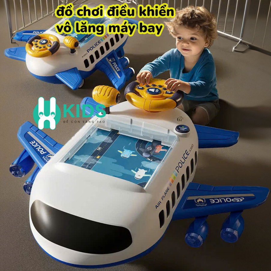 Đồ chơi điều khiển vô lăng game đua xe với màn hình điện tử mô phỏng mô hình máy bay cỡ lớn vượt chướng ngại vật có đèn nhạc đời mới cho bé