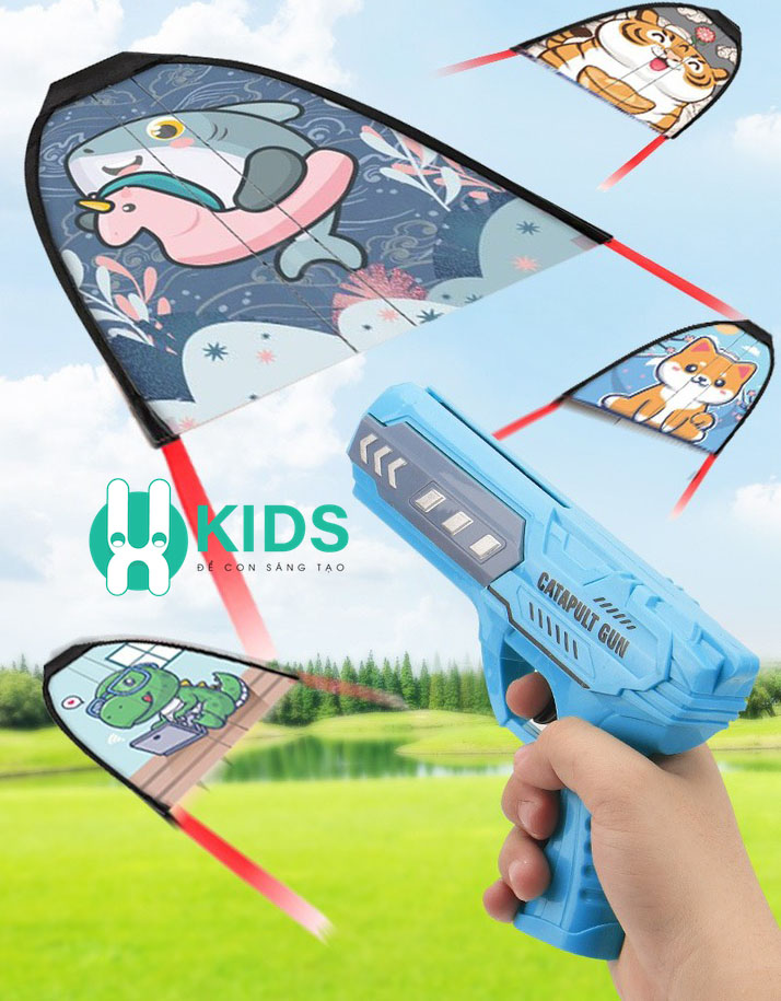 Đồ chơi máy thả diều, súng bắn diều cho bé trai bé gái