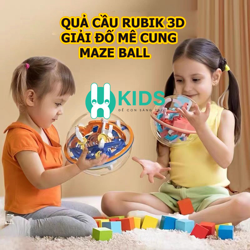 Đồ chơi quả bóng Rubik 3D giải đố mê cung Maze Ball giúp phát triển trí tuệ thông minh sư tập trung cho bé và người lớn