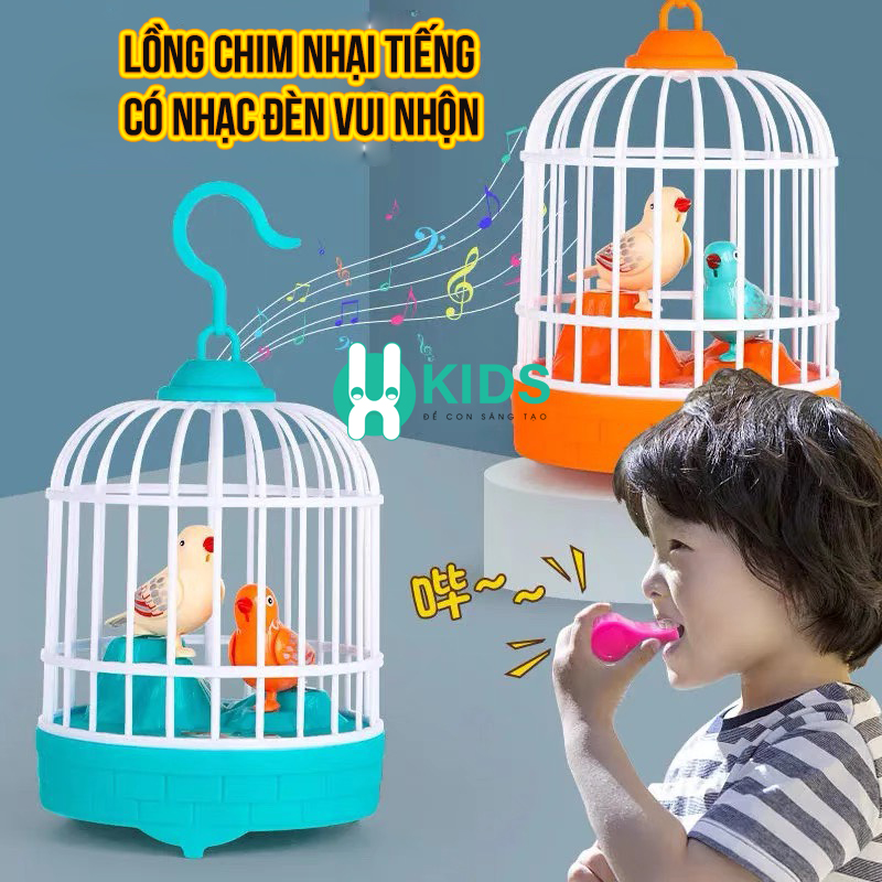 Đồ Chơi lồng chim hót có thể nhại lại tiếng giọng nói, cảm ứng tiếng vỗ tay có đèn nhạc cực vui cho bé