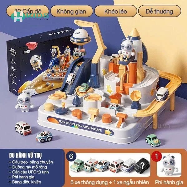 Đồ Chơi Đường Đua Không Gian Cho Bé – Bộ Phi Hành Gia & Xe Ô Tô Vũ Trụ Tương Tác 10 Cấp Độ