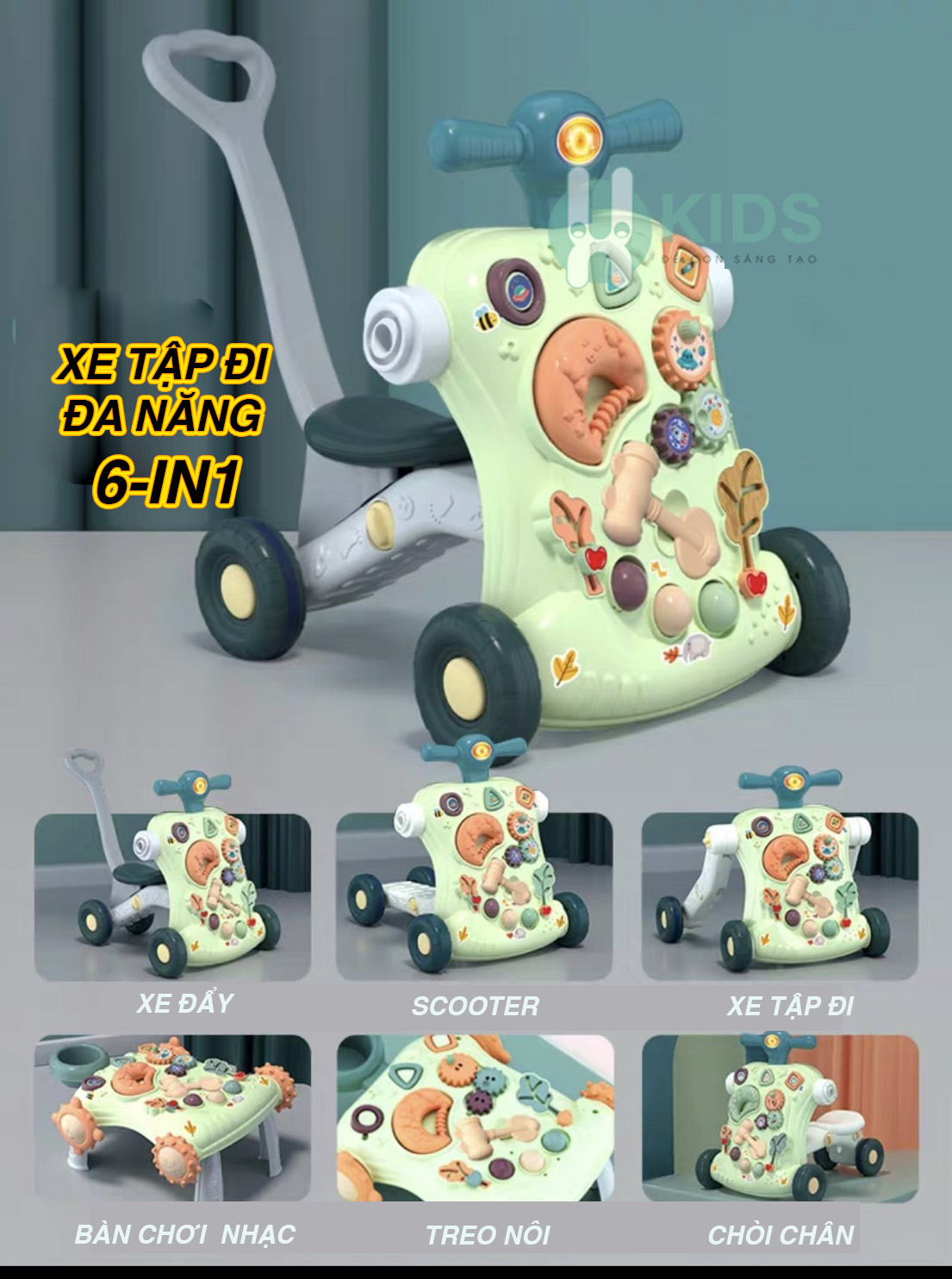 Xe tập đi đa năng 6in1 biến đổi 6 chức năng