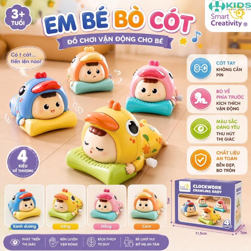 Đồ Chơi Em Bé Bò Cót Smart Creativity Lên Dây Cót Tự Bò Cho Bé