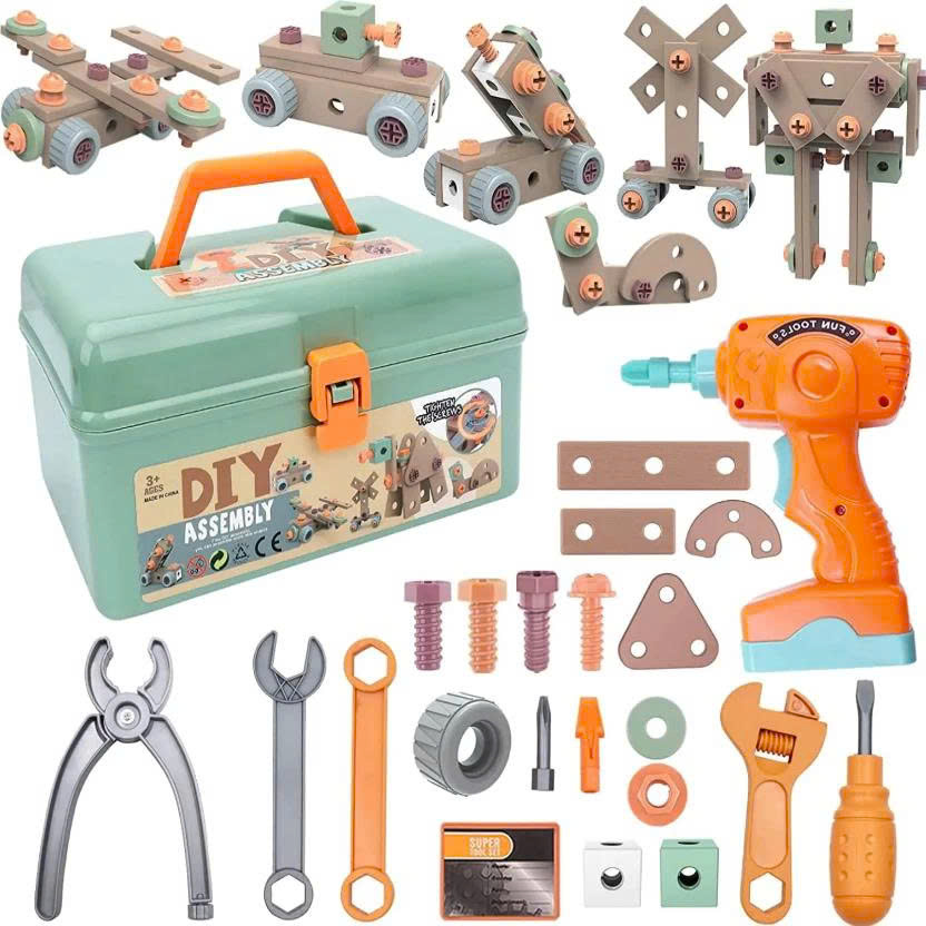 Hộp Kỹ Thuật 144 Chi Tiết Cho Bé – Bộ Đồ Chơi Lắp Ráp DIY Có Máy Khoan Pin, Phát Triển Tư Duy Sáng Tạo Cho Trẻ 3+