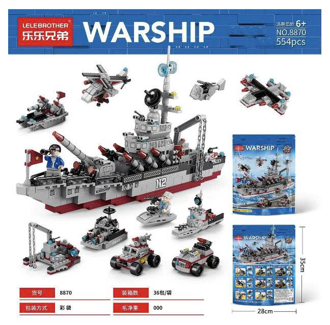 BỘ LẮP RÁP TÀU CHIẾN WARSHIP Túi 554 CHI TIẾT – NHỎ GỌN NHƯNG CỰC CHẤT