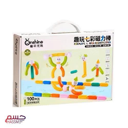 Bộ Thanh Nam Châm Xếp Hình Cho Bé 60/100 Chi Tiết Đồ Chơi Giáo Dục Sáng Tạo Magnetic Stick