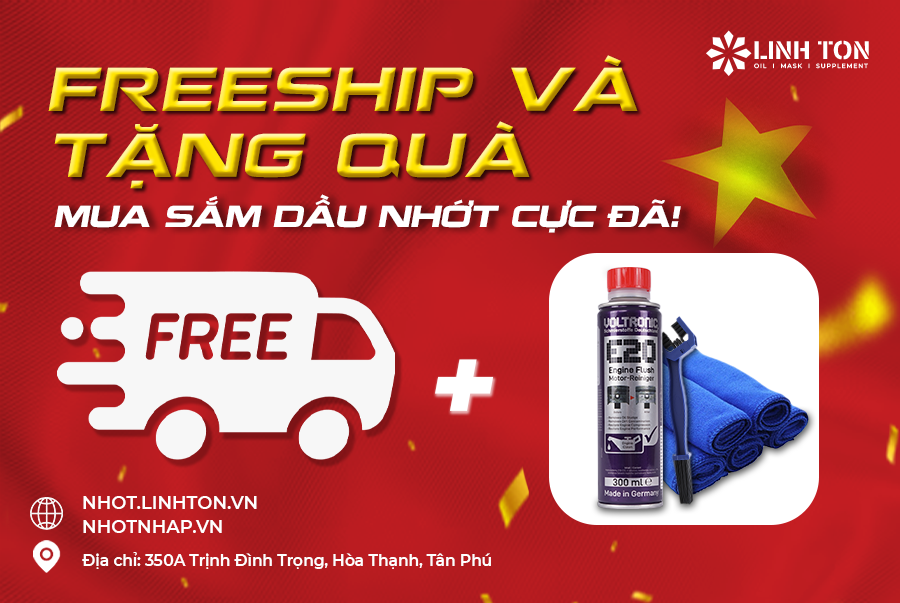 Freeship và tặng quà, mua sắm dầu nhớt cực đã!