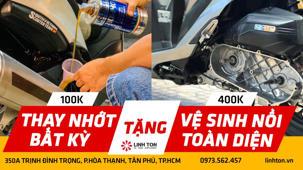 Thay nhớt tặng vệ sinh nồi toàn diện