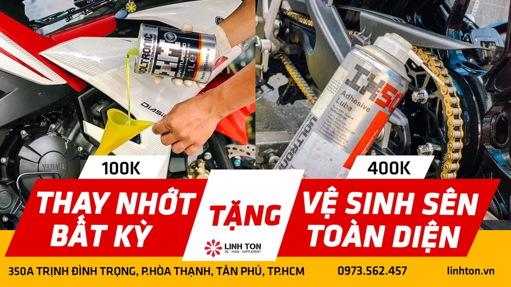 Thay nhớt tặng vệ sinh nhông sên dĩa toàn diện