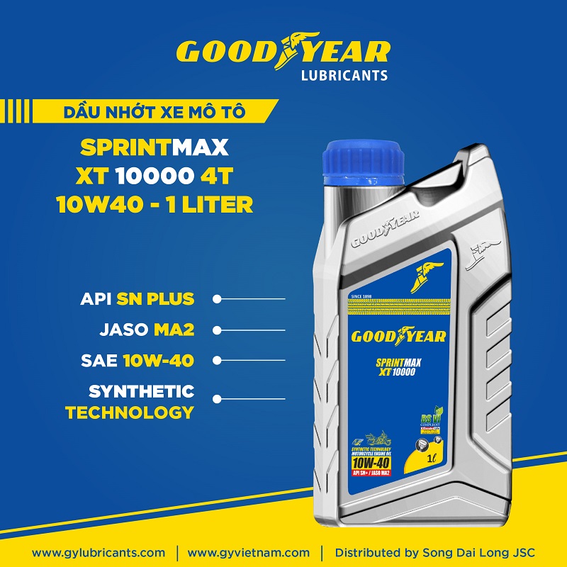 nhớt xe số và côn tay GOODYEAR SPRINTMAX XT10000 4T 10w40 - Linh Tôn Store