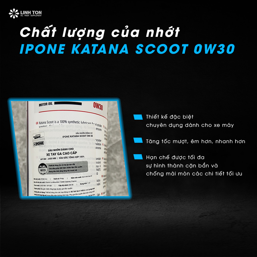 Chất lượng của nhớt Ipone Katana Scoot 0W30