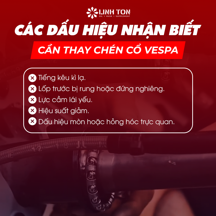 Dấu hiệu nhận biết cần thay chén cổ Vespa