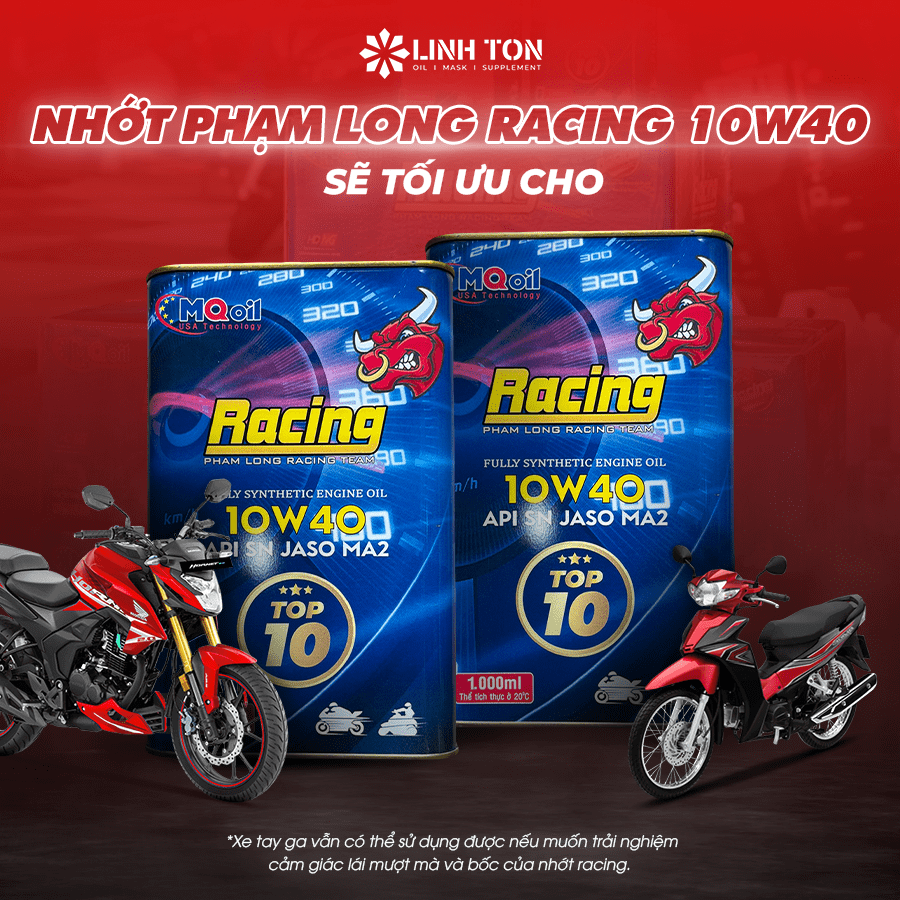 Nhớt Phạm Long Racing 10w40 thích hợp cho các dòng xe nào