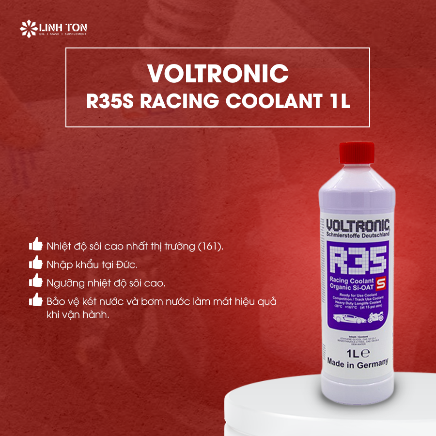 Voltronic R35S Racing Coolant 1L   - LINH TON STORE - 350A TRỊNH ĐÌNH TRỌNG, HOÀ THẠNH, TÂN PHÚ, TP.HCM - NHOT.LINHTON.VN