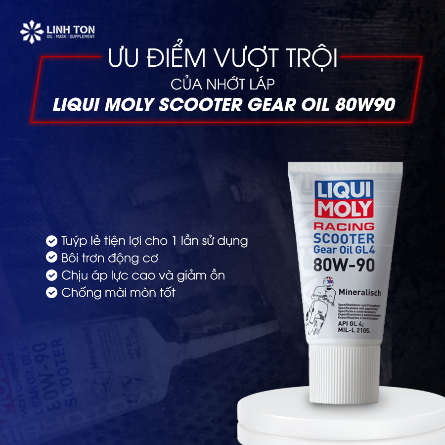 Đánh giá nhớt láp Liqui Moly Racing Scooter Gear Oil 80W90 - Linh Ton Store - 350a Trịnh Đình Trọng, Hoà Thạnh, Tân Phú - NHOT.LINHTON.VN