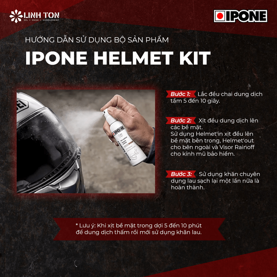Hướng dẫn vệ sinh mũ bảo hiểm cấp tốc với bộ sản phẩm Ipone Helmet Kit