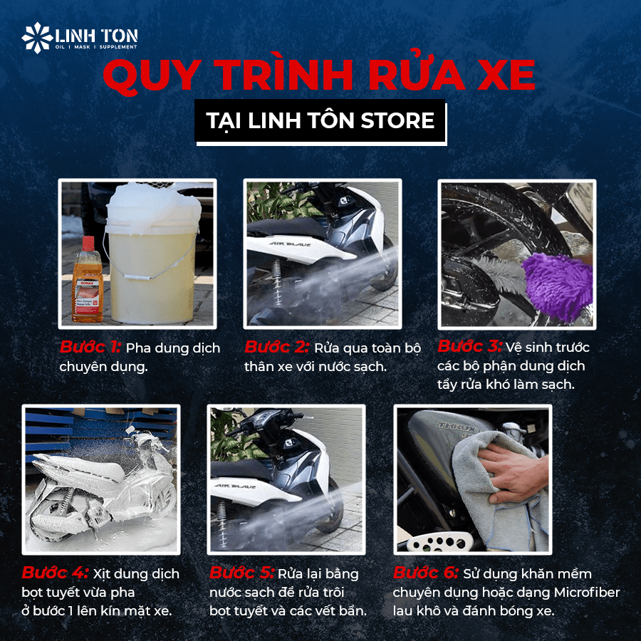 Quy Trình Rửa Xe Tại Linh Tôn Store - Chuyên Nghiệp - Hiệu Quả - An Toàn