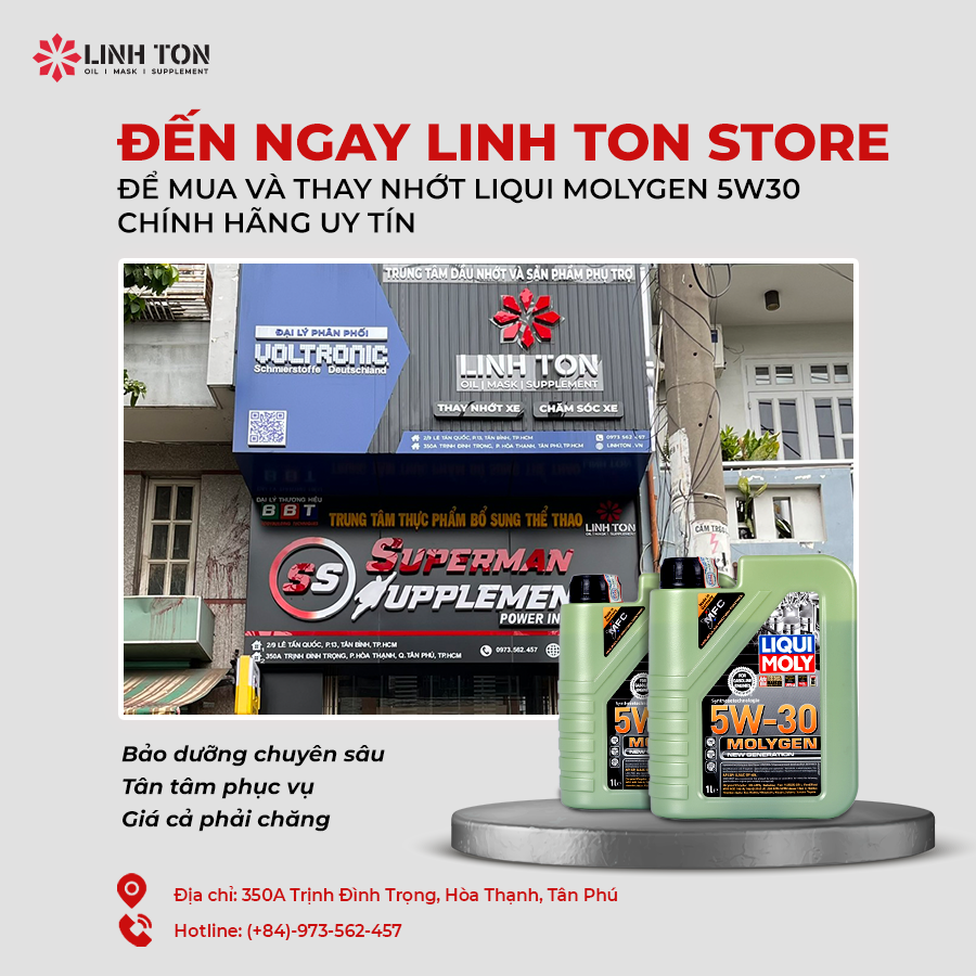 Địa điểm mua nhớt Liqui Moly 5W30 Molygen 1L uy tín - Linh Ton Store - 350A TRỊNH ĐÌNH TRỌNG, HOÀ THẠNH, TÂN PHÚ