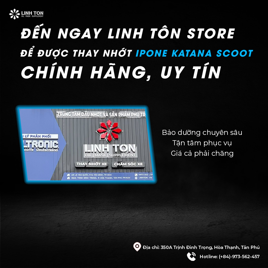 Thay nhớt Ipone Katana Scoot 0W30 cho Vision / SH ở đâu chính hãng, giá tốt?