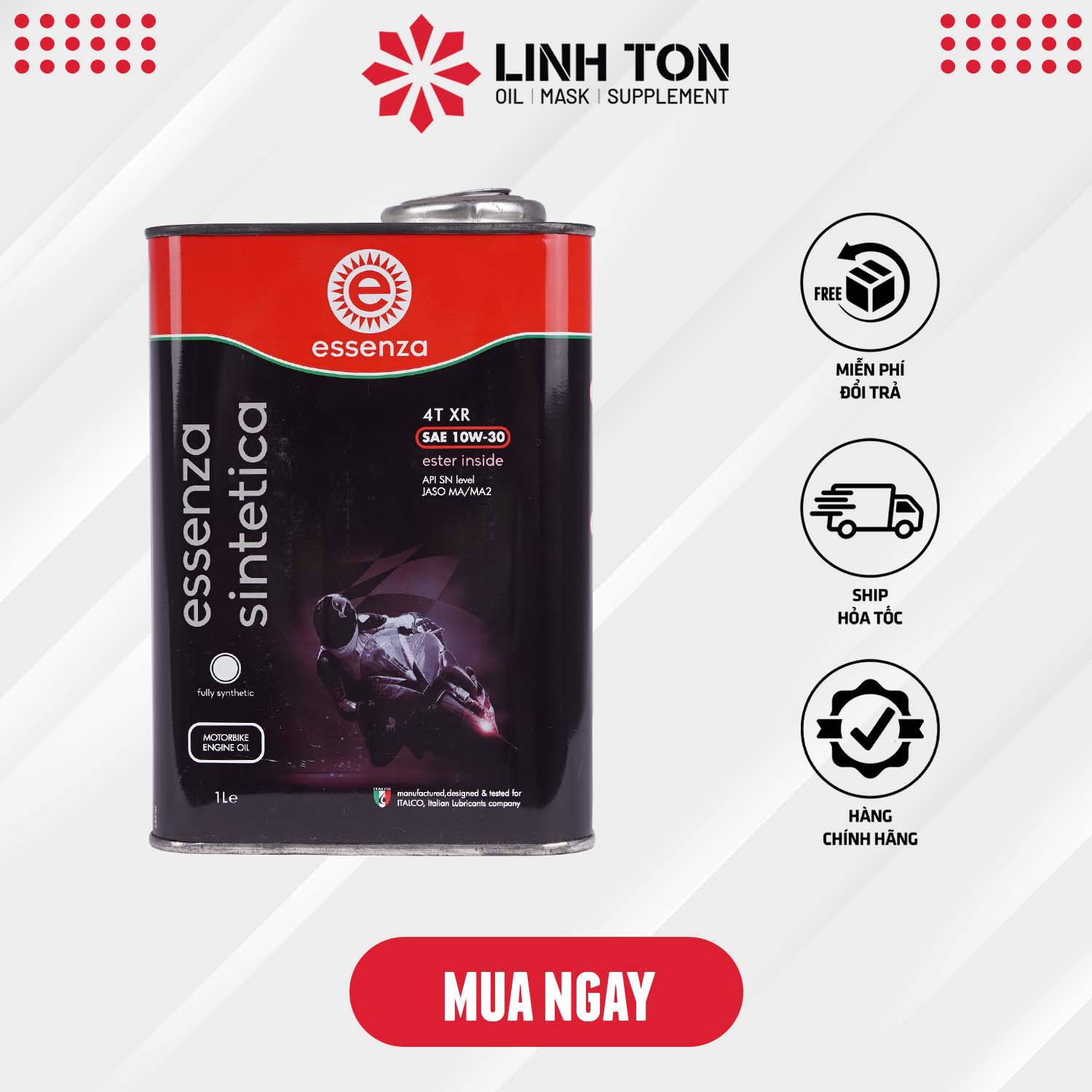 Nhớt Essenza Sintetica 4T XR 10W30 tổng hợp cao cấp dành cho xe số/ côn tay