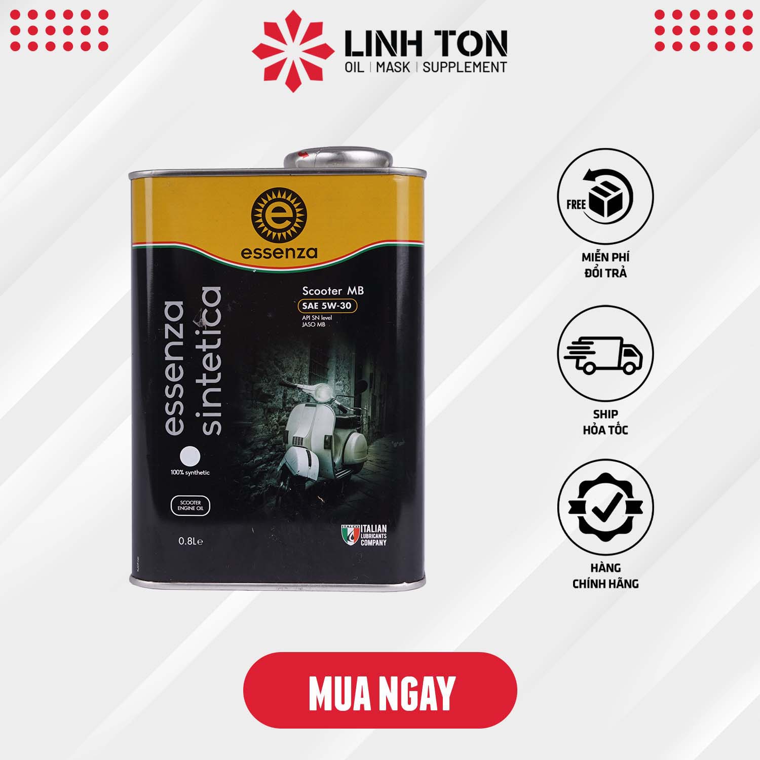 Nhớt tổng hợp ESSENZA SINTETICA SCOOTER MB 5W30 cho tay ga