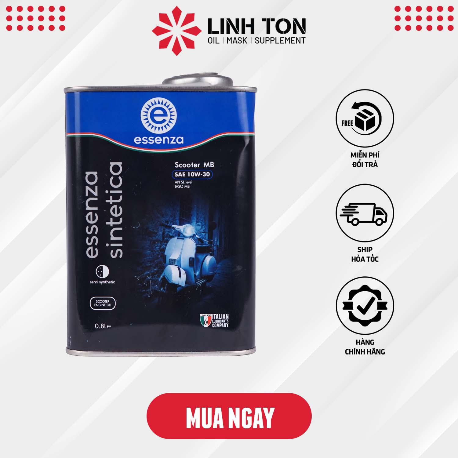 Nhớt xe tay ga Essenza Sintetica Scooter MB SAE 10w30 800ml