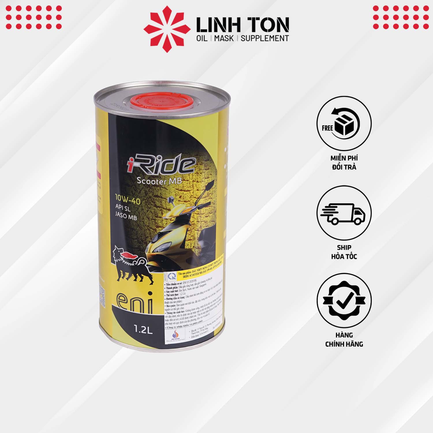 Nhớt Eni I-ride Scooter MB 1.2L cho vespa, piaggio