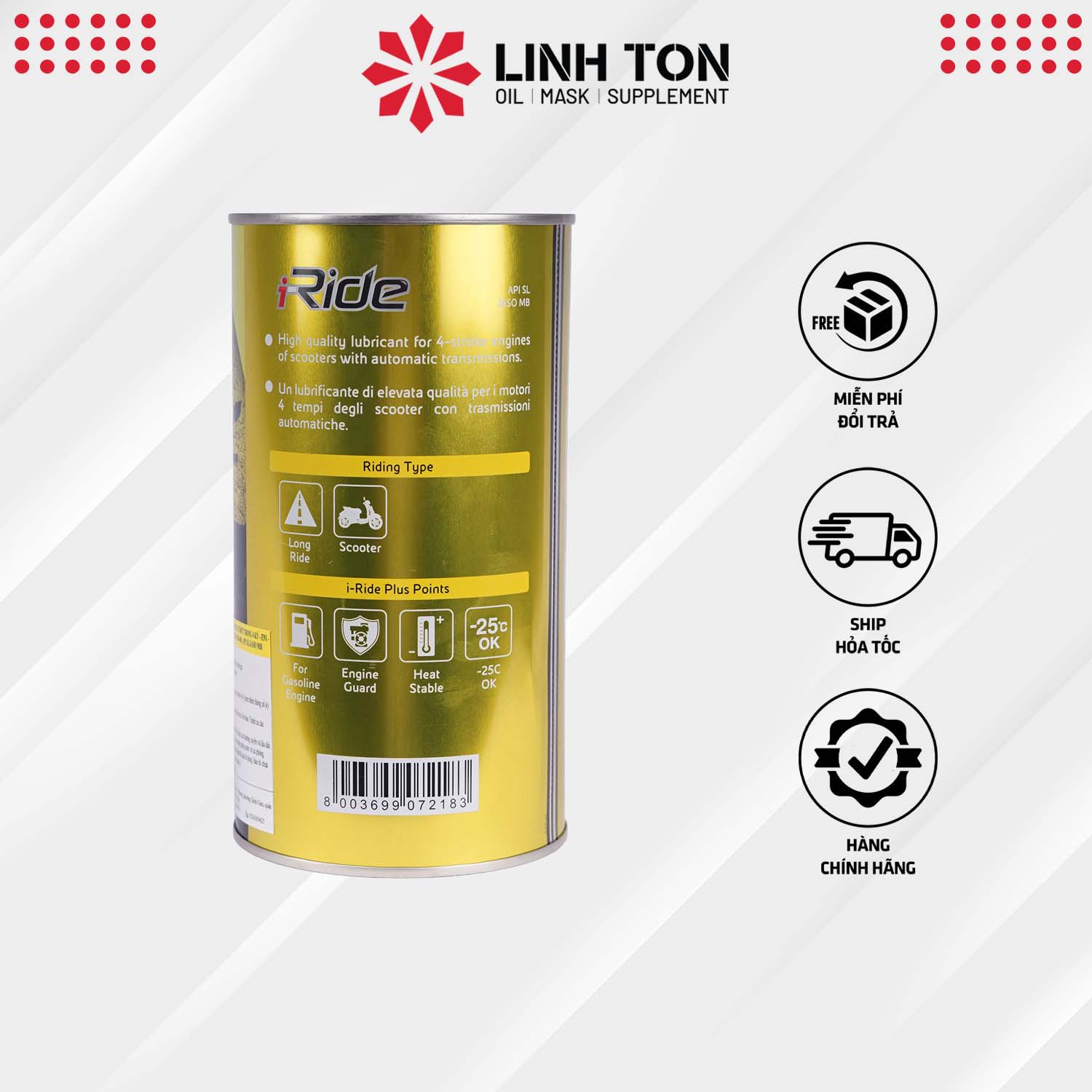 Nhớt Eni I-ride Scooter MB 1.2L cho vespa, piaggio