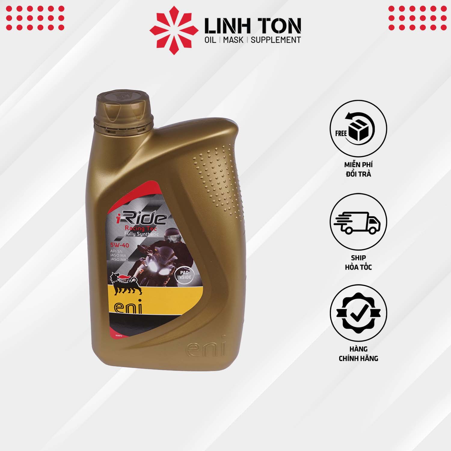 Nhớt cao cấp Eni i-ride racing 5w40 Tec cho xe số/ côn tay