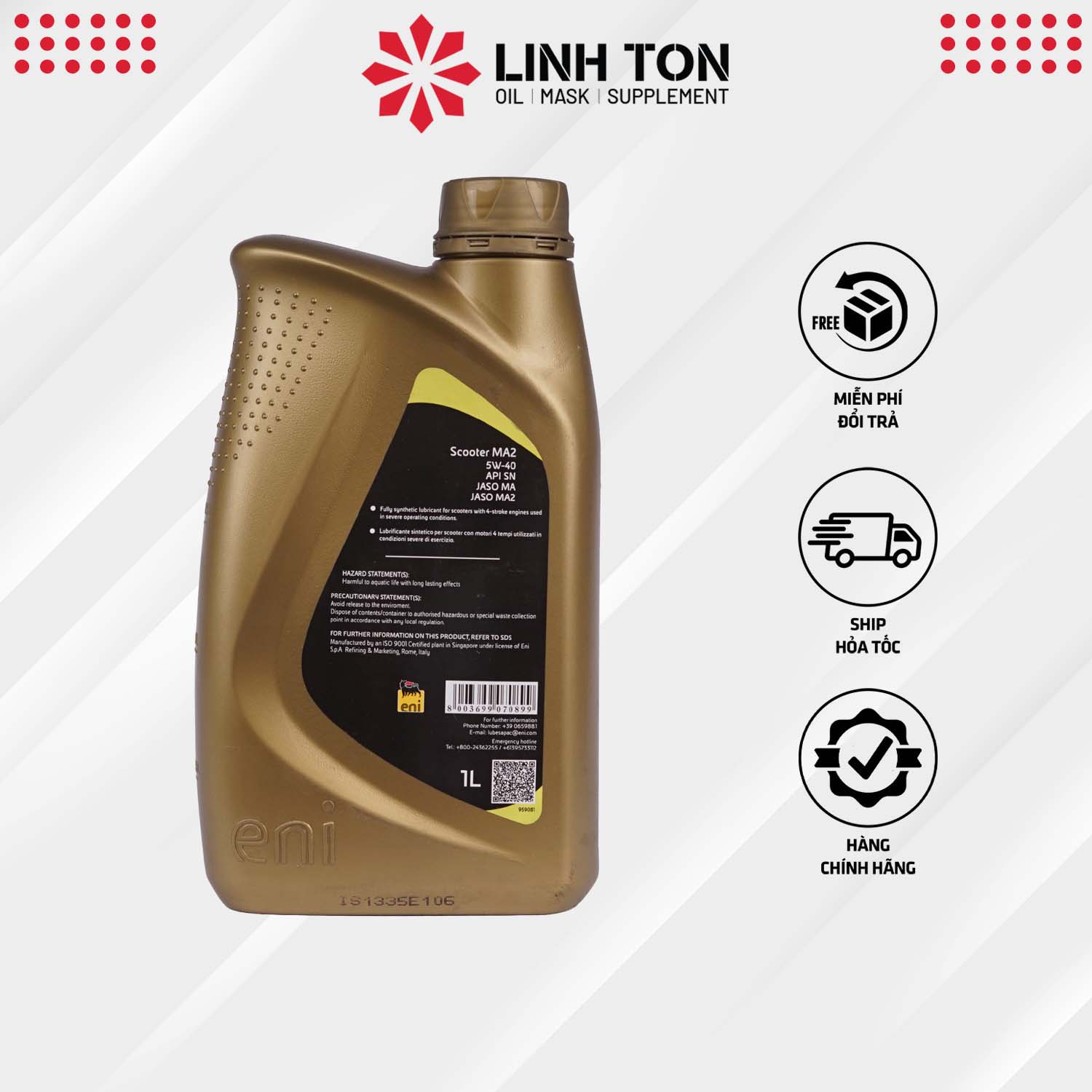 Nhớt tổng hợp ENI I-RIDE SCOOTER MA2 5W40 nhập khẩu Italy