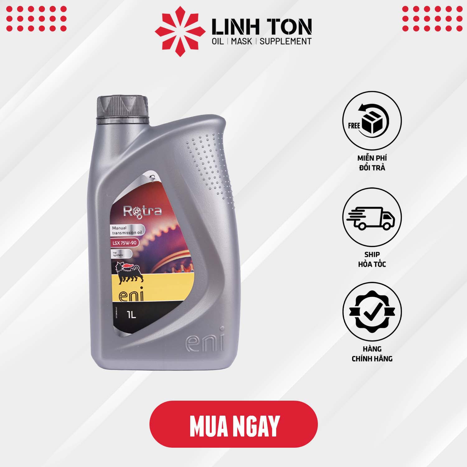 Nhớt lap tổng hợp ENI Rotra LSX 75W-90 GL5 nhập khẩu Ý 1L