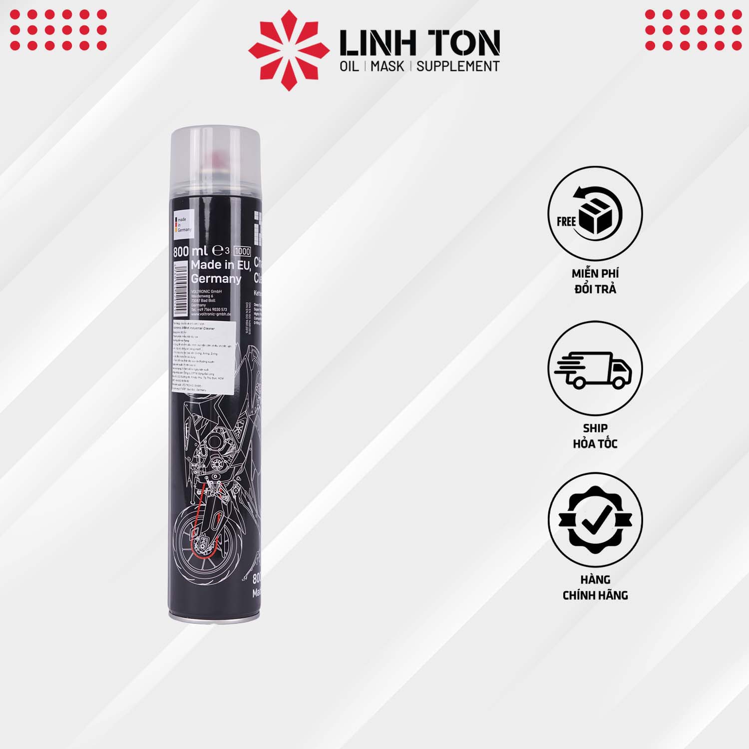 Xịt rửa sên VOLTRONIC Ix69 Jumbo 800ml cao cấp nhập khẩu Đức