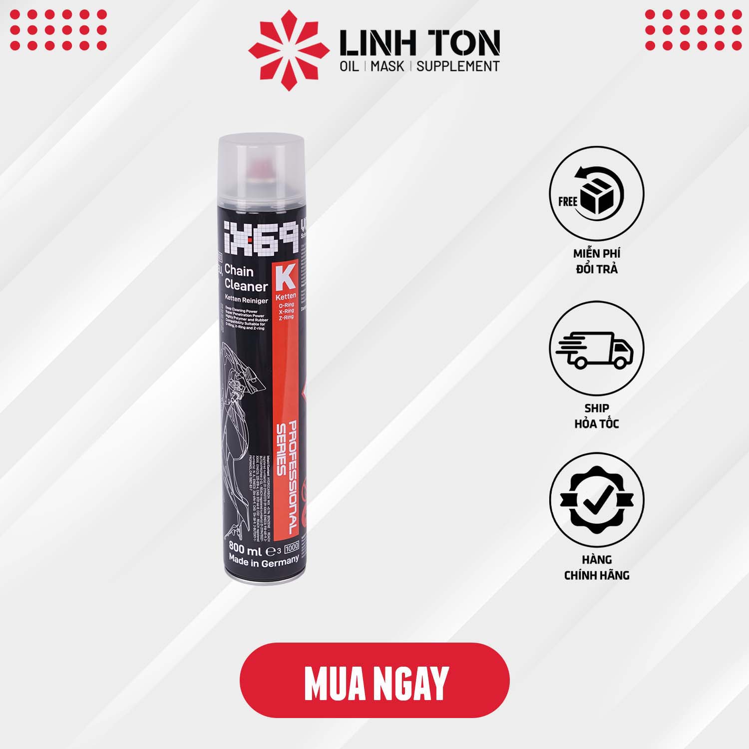 Xịt rửa sên VOLTRONIC Ix69 Jumbo 800ml cao cấp nhập khẩu Đức