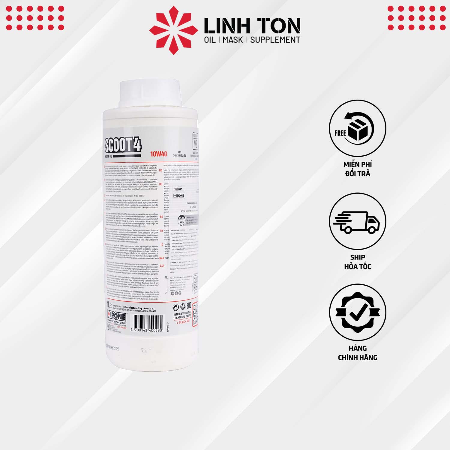 Nhớt tay ga nhập khẩu Ipone Scoot 4 10w40