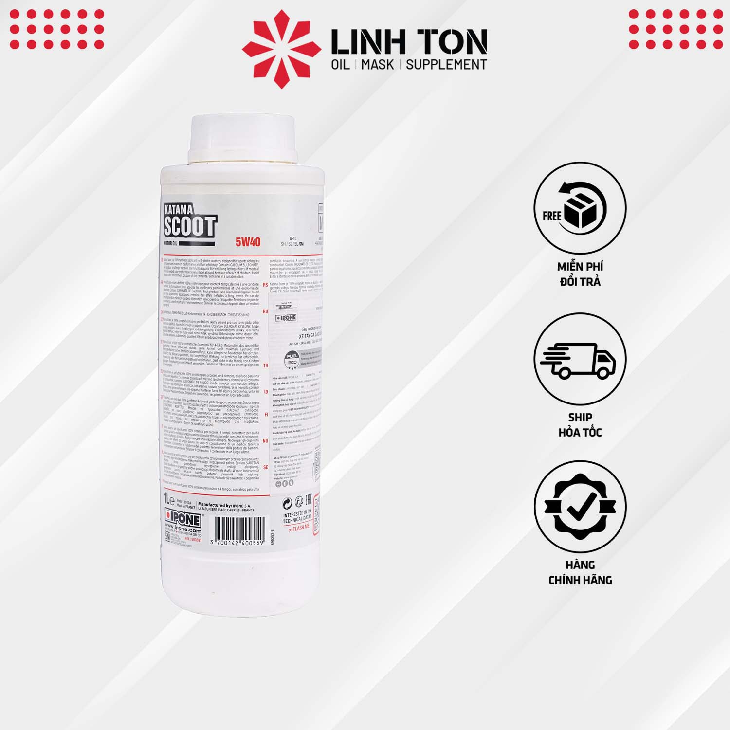 Nhớt tay ga nhập khẩu Pháp Ipone Katana 5w40