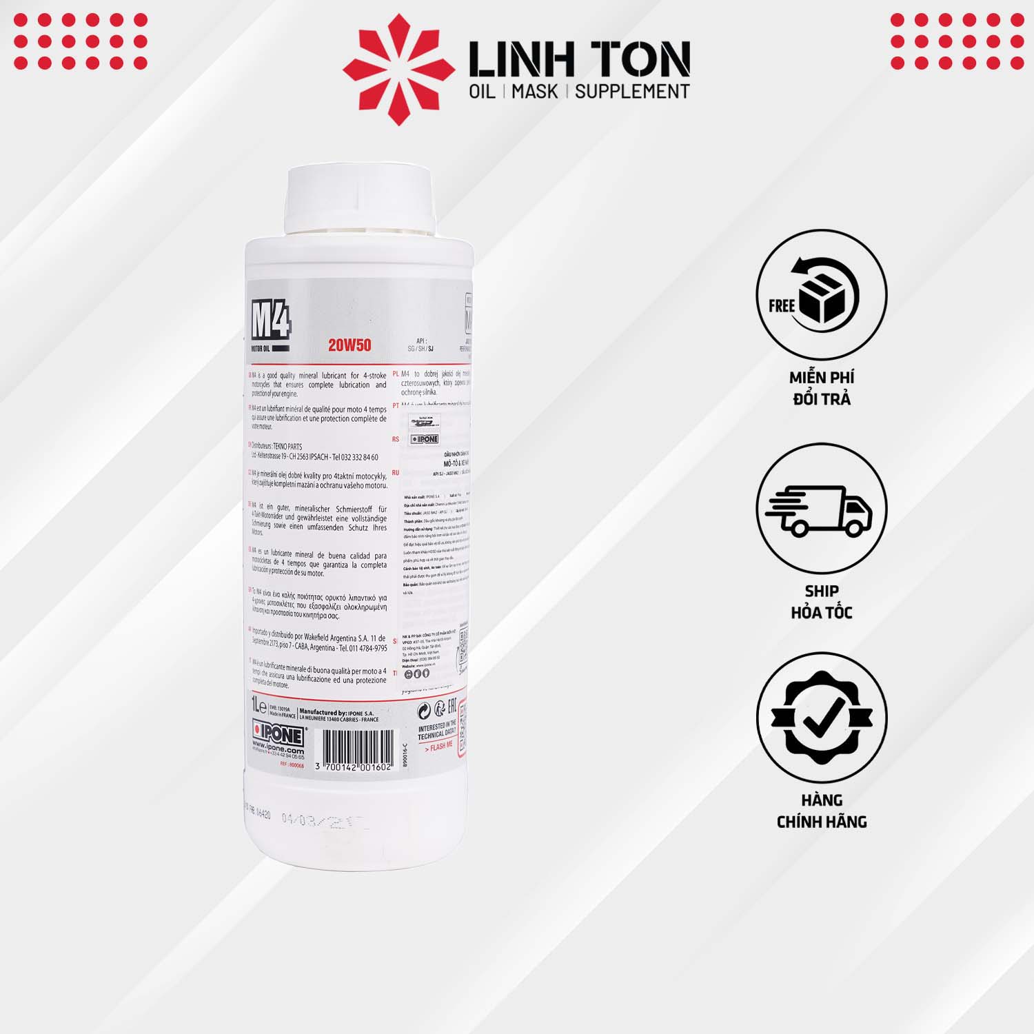 Nhớt Ipone M4 20w50 nhập khẩu Pháp dành cho xe đời cũ