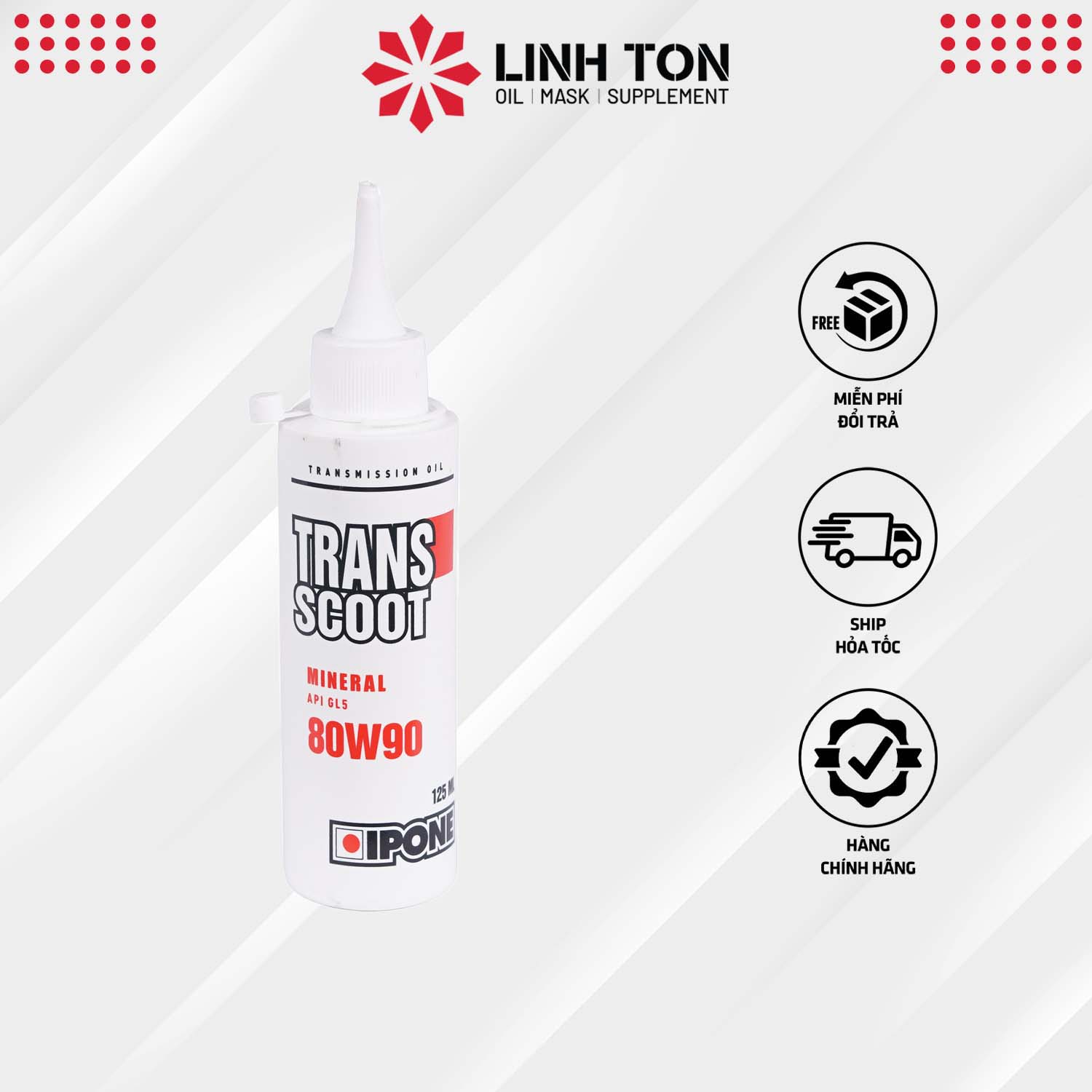 Dầu hộp số (lap) IPONE TRANSCOOT DOSE 80W90 nhập khẩu Pháp (125ml)