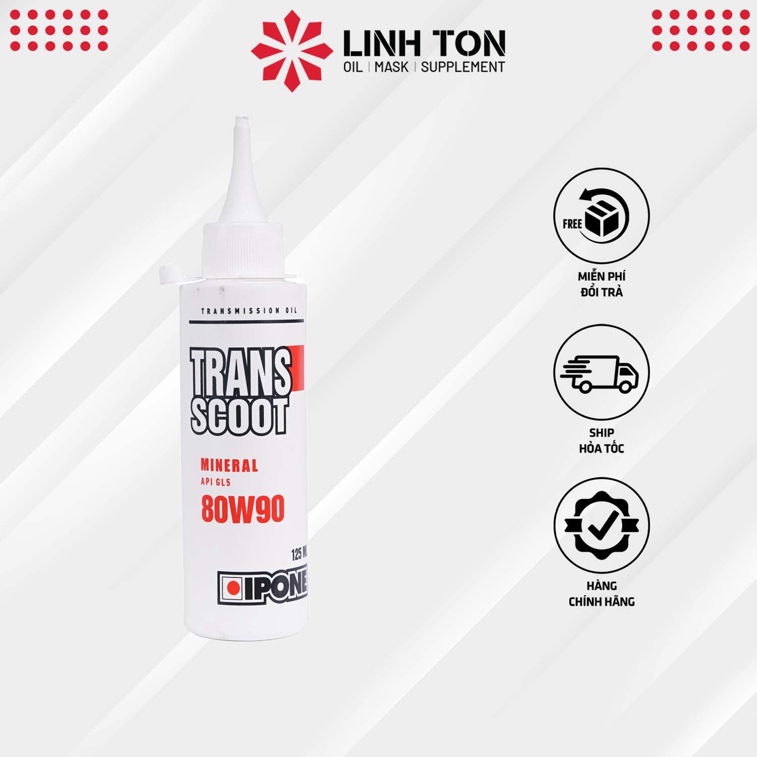 Dầu hộp số (lap) IPONE TRANSCOOT DOSE 80W90 nhập khẩu Pháp (125ml)