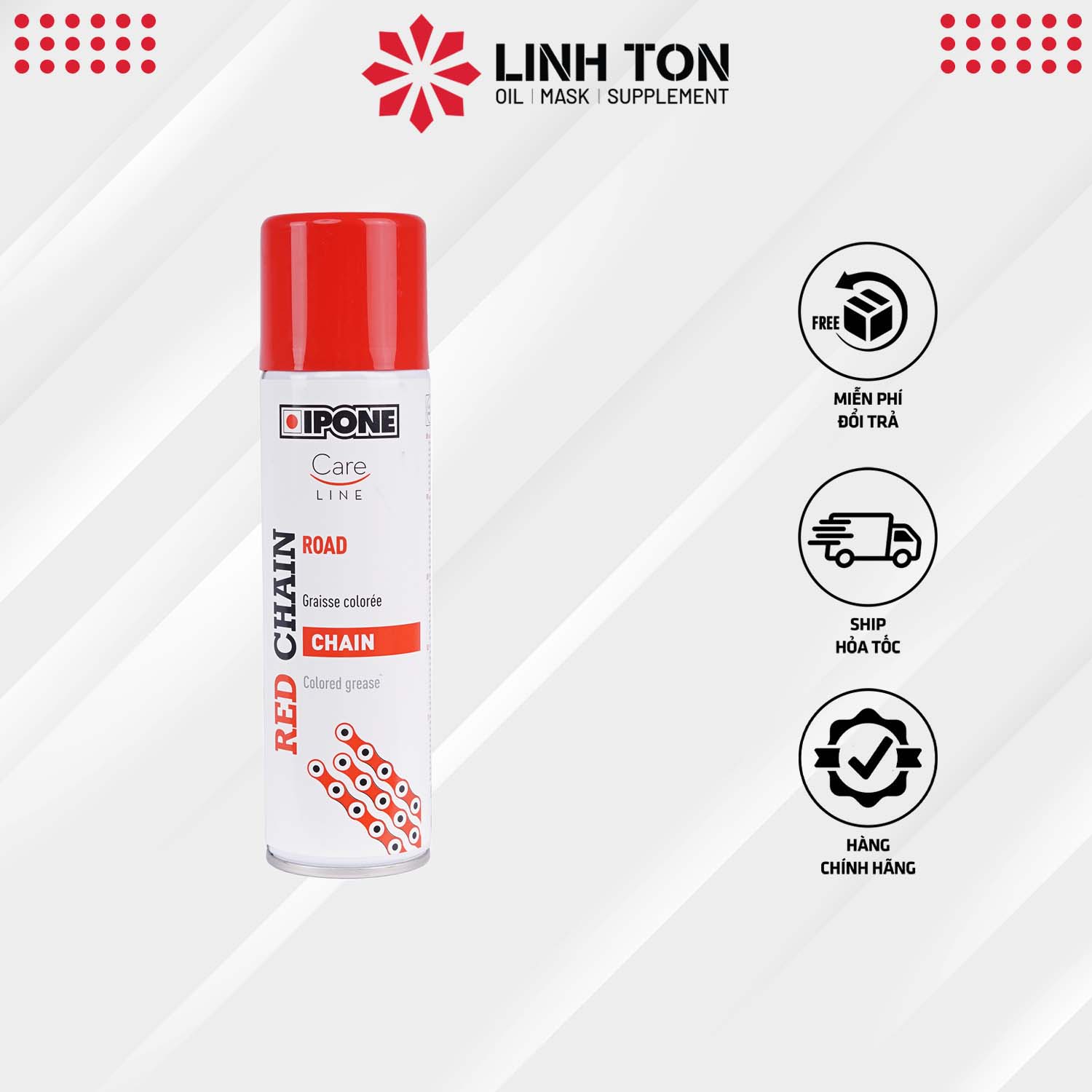 Chai xịt Ipone Red Chain dưỡng sên , xích, nhuộm sên màu xanh nhập khẩu Pháp (250ml)