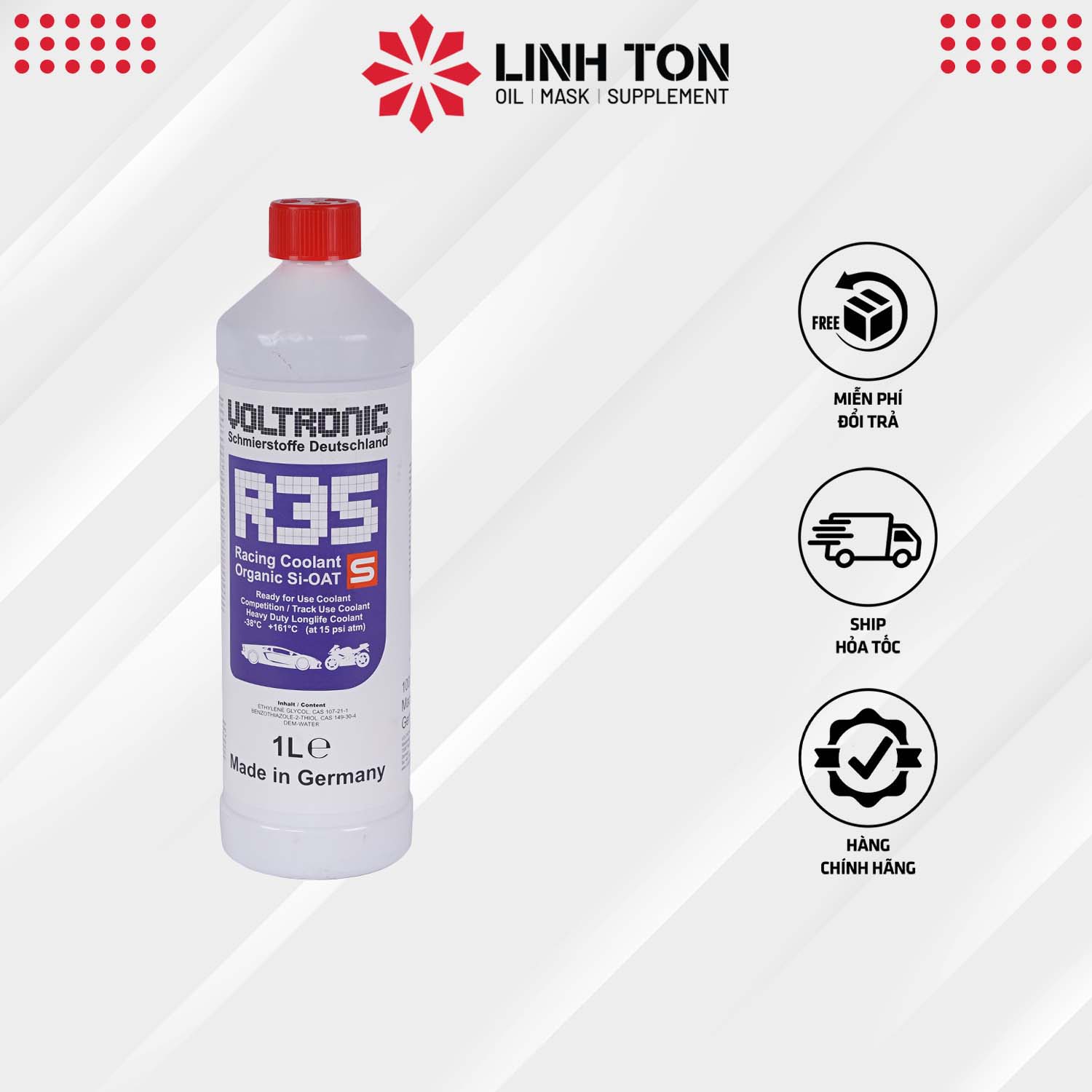 Nước làm mát động cơ nhập khẩu Đức VOLTRONIC R35S RACING COOLANT 1L pha sẵn