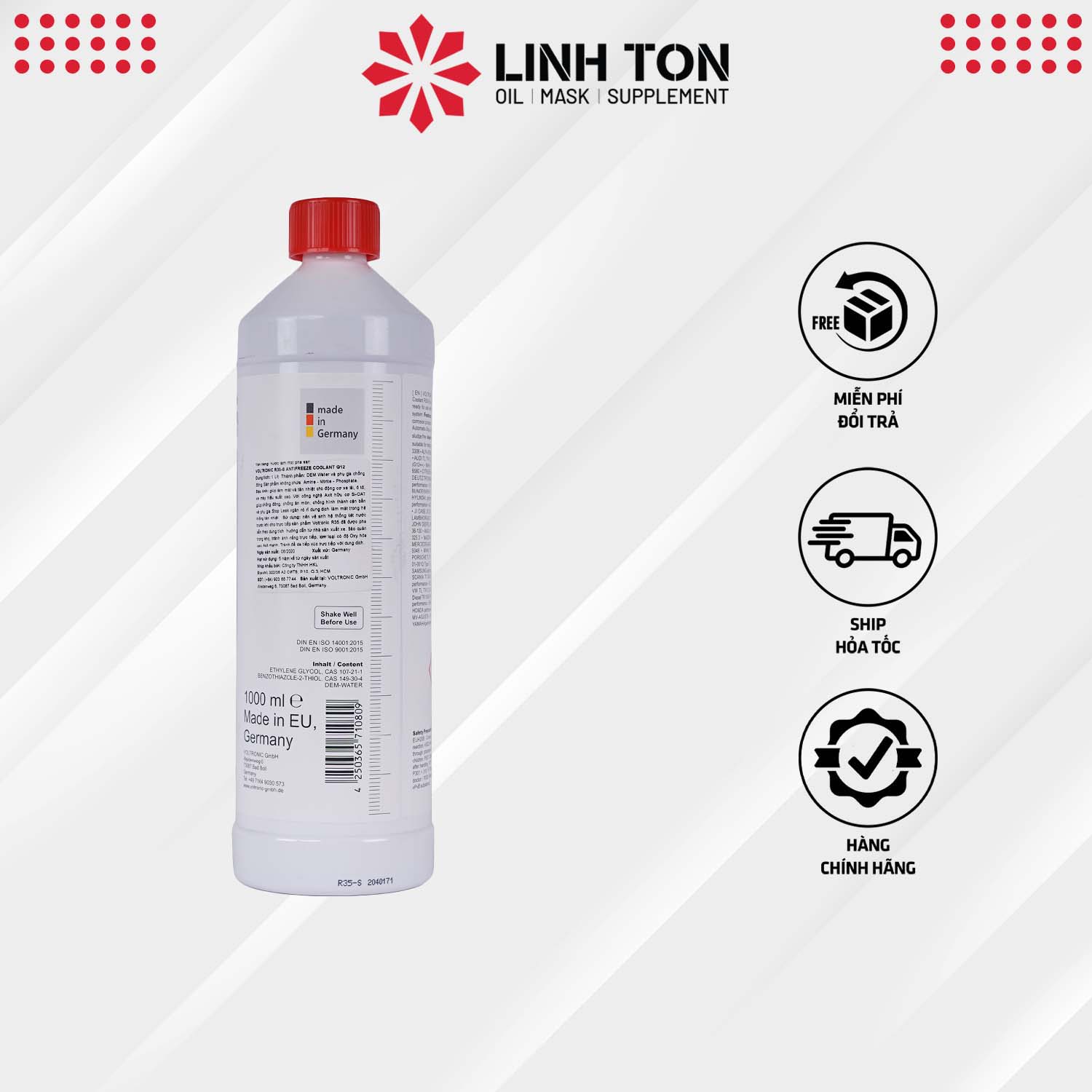 Nước làm mát động cơ nhập khẩu Đức VOLTRONIC R35S RACING COOLANT 1L pha sẵn