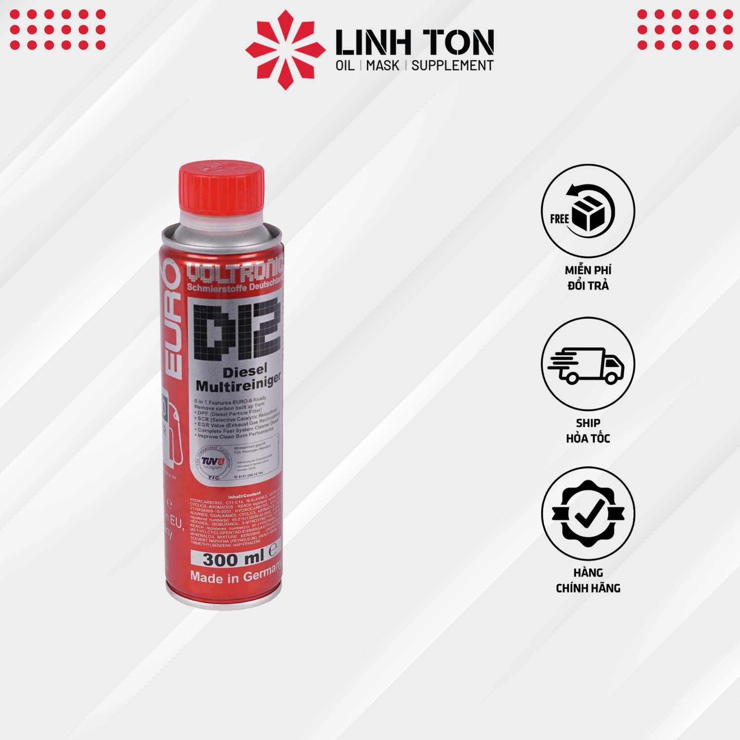 Phụ gia súc kim phun động cơ Diesel Voltronic D12 nhập khẩu Đức