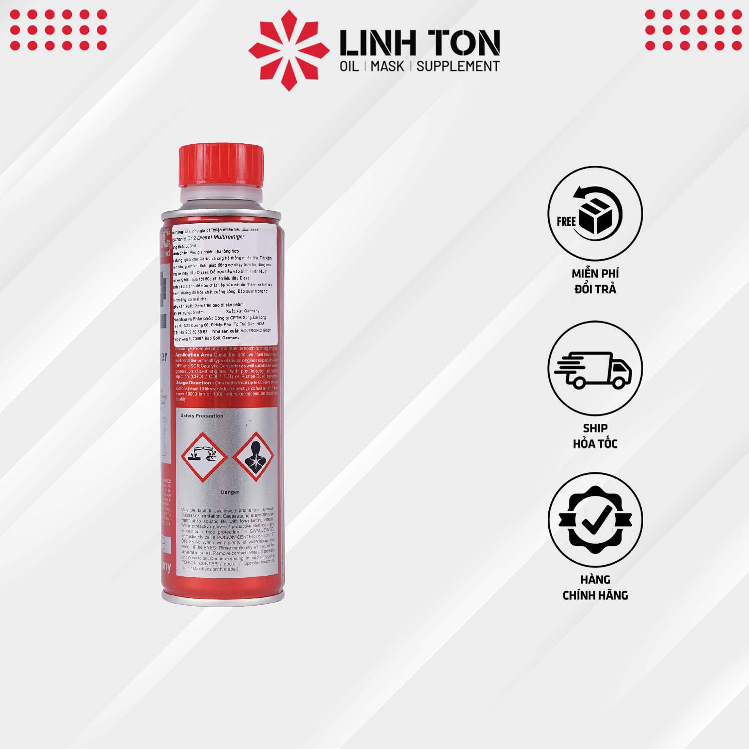 Phụ gia súc kim phun động cơ Diesel Voltronic D12 nhập khẩu Đức